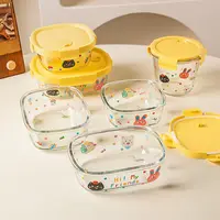 摩登主妇玻璃保鲜盒食品级密封饭盒微波炉加热带饭餐盒水果便当盒
