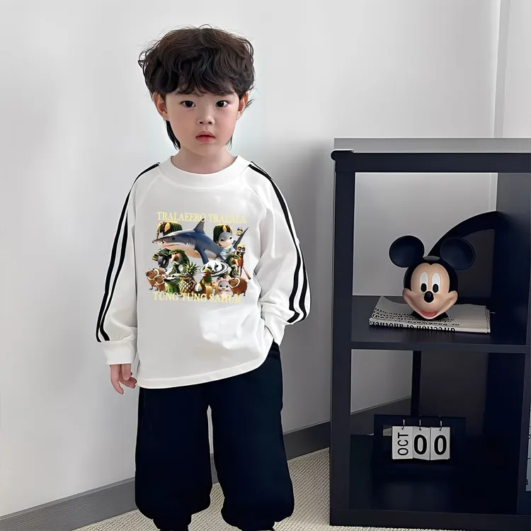 新款山海经潮牌周边衣服2025秋季纯棉童装长袖T恤儿童打底衫上衣