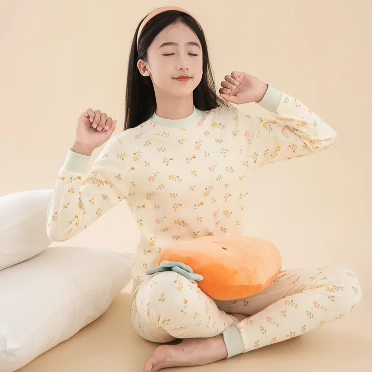 少女中领秋衣秋裤内衣套装女大童女孩学生初中生秋冬打底保暖内衣