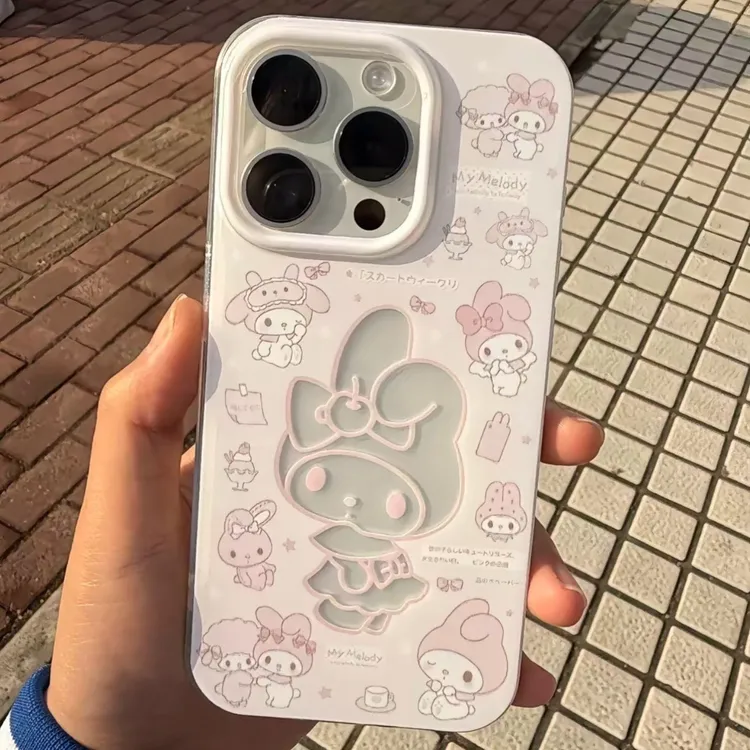 透明美乐蒂适用苹果17Promax手机壳大孔15/16Pro透明软12/13P防摔