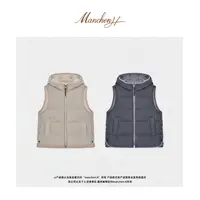 曼辰manchenh"羽曜守护"进口羊毛银丝亮片纱连帽老钱鹅绒服
