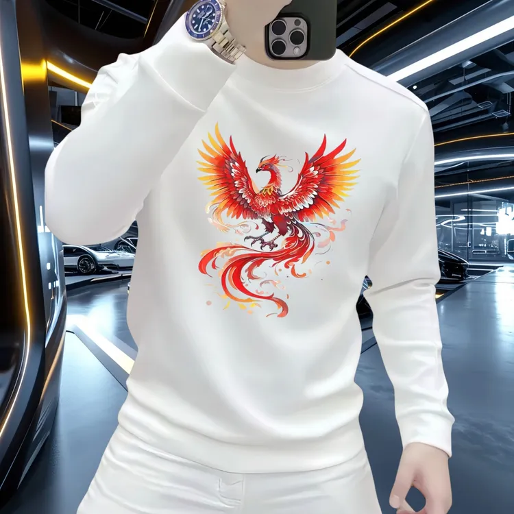 潮流卫衣重磅百搭轻奢圆领男士上衣常规款加绒加厚长袖秋冬款