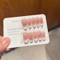 【白露为霜】温柔百搭仙气猫眼碎钻法式简约 7082101 纯手工穿戴甲