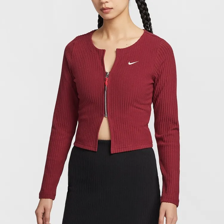 NIKE/耐克女装 时尚简约舒适百搭修身长袖针织线衫HV8459-677运动
