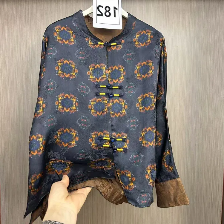 182【柜柜货】新中式五福临门重锻花萝复古外套上衣