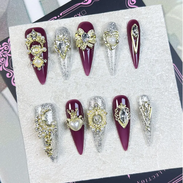 富婆款轻奢重工美甲穿戴甲御姐贵妇富婆款美甲