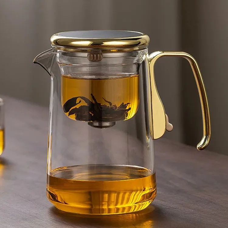 漫佳 磁吸飘逸杯 一键茶水分离泡茶玻璃杯耐热高档透明茶道过滤杯