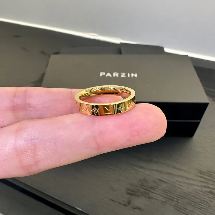 钛钢戒指 D4031高版本经典L驴家老花情侣戒指