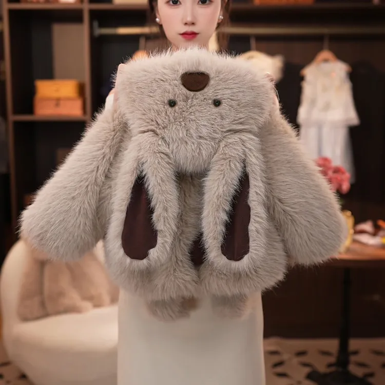 【灰兔兔】2025反季秋冬季清仓男女宝同款新款毛绒外套加厚保暖儿童