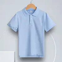 艾顿校服中小学生浅蓝色夏季翻领短袖T恤男女童藏青短裤校服套装