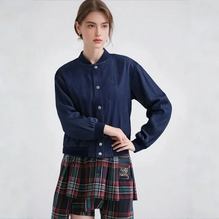 SSR春秋新款飞行牛仔夹克外套cleanfit简约男生衣服高级感