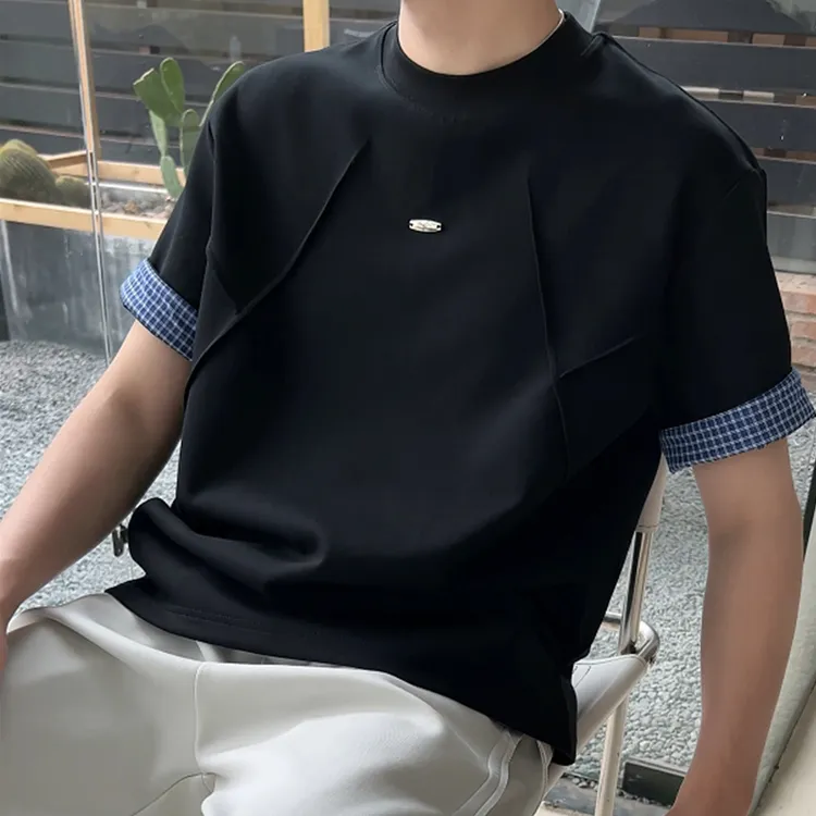 【亏本清仓，最后50件】凉感短袖t恤男夏季2025新款设计感潮流体恤男