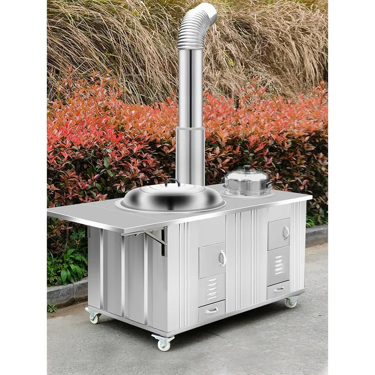 农村柴火灶家用烧木柴不锈钢大锅台土灶移动地锅炉灶新型柴火炉