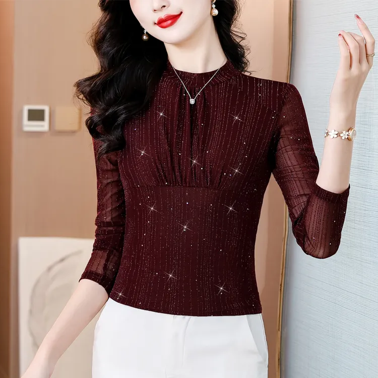 春季新款纯色打底衫遮肉显瘦柔软舒适内搭气质淑女风上衣法式小衫