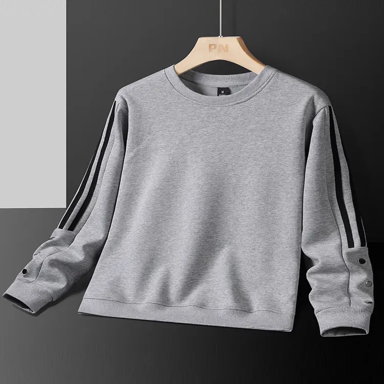 仓石一树春秋季简约卫衣男士新款圆领休闲连帽宽松套头打底衫外套