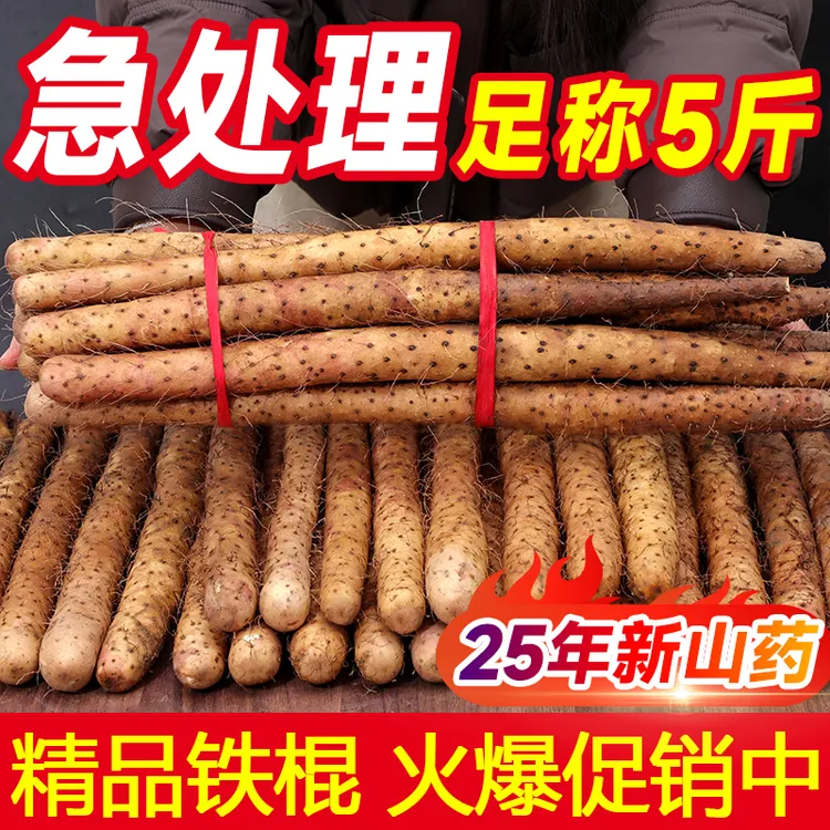 【足称5斤】河南温县正宗铁棍山药新鲜采挖粉糯营养丰富健康蔬菜
