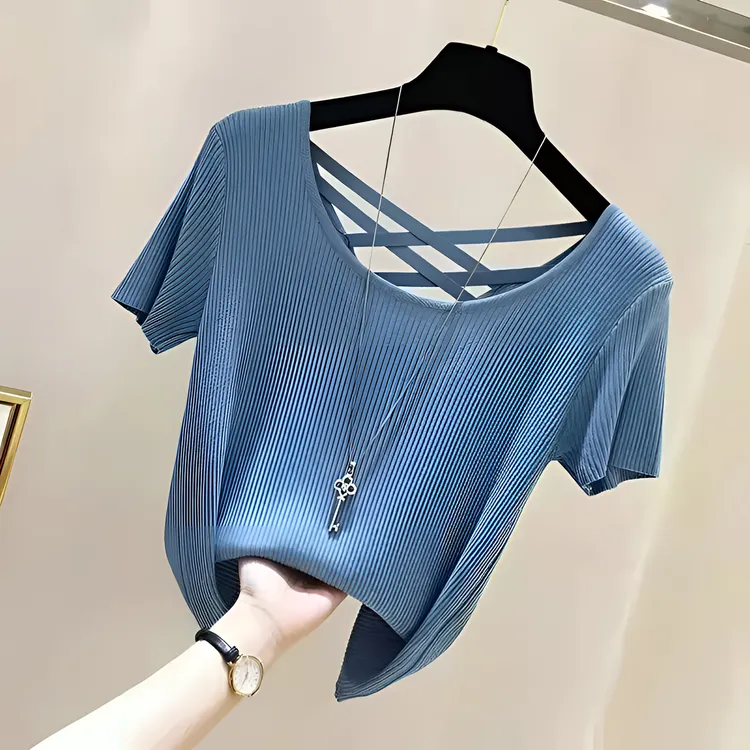 冰丝短袖t恤夏季新款薄款显瘦衣服纯欲慵懒风女装上衣宽松短款女