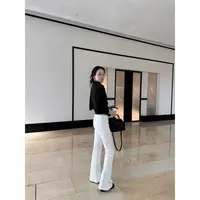 5werkwen chao绝比例！修身显瘦加绒微喇牛仔裤27-10