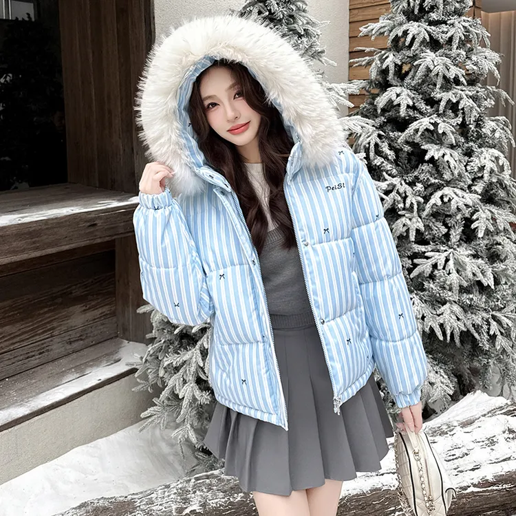 毛领棉服短款连帽冬季韩版棉袄宽松百搭冬季潮流新款外套