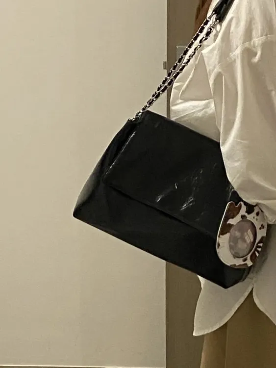 214【链条翻盖包】大容量链条翻盖单肩包学院风通勤包大学生托特包