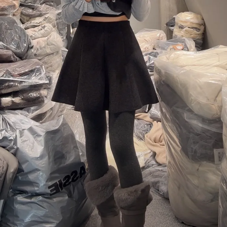 （蓬蓬裙）高级感韩系毛呢料a字短裙半身裙女秋冬新款遮跨显瘦半裙