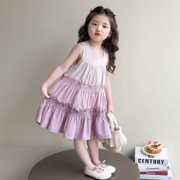 女童连衣裙2025新款夏季薄款儿童裙子女宝超好看韩版渐变蛋糕裙