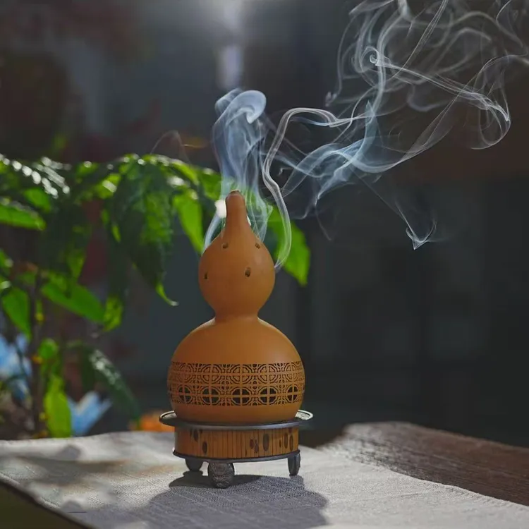 高山楠竹葫芦香炉家居茶道周边室内熏香家用好物