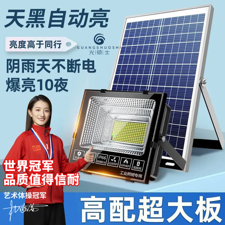 太阳能照明灯自动亮农村家用防水投光灯庭院太阳能太阳能板