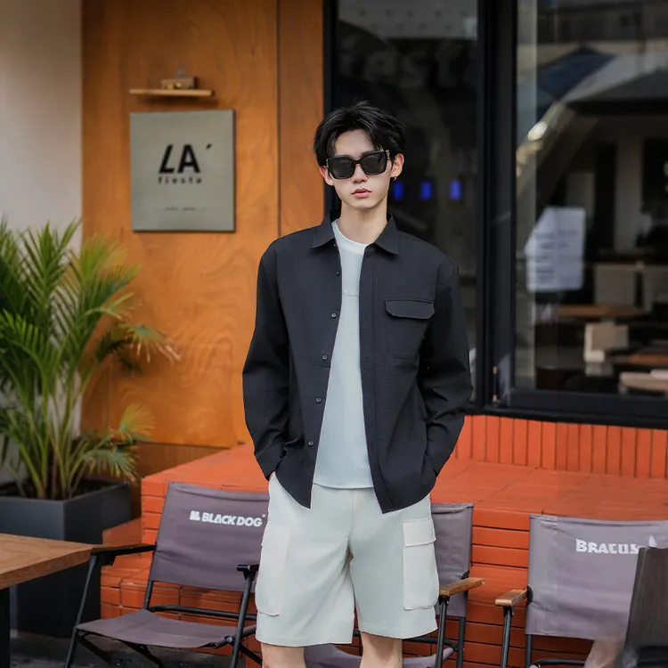 【夹克衬衫】2025利郎门店新款休闲长袖外套简约百搭衬衫 (B5QXC102