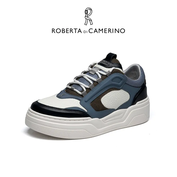 Roberta di Camerino诺贝达秋季新款拼色男士系带运动鞋休闲板鞋
