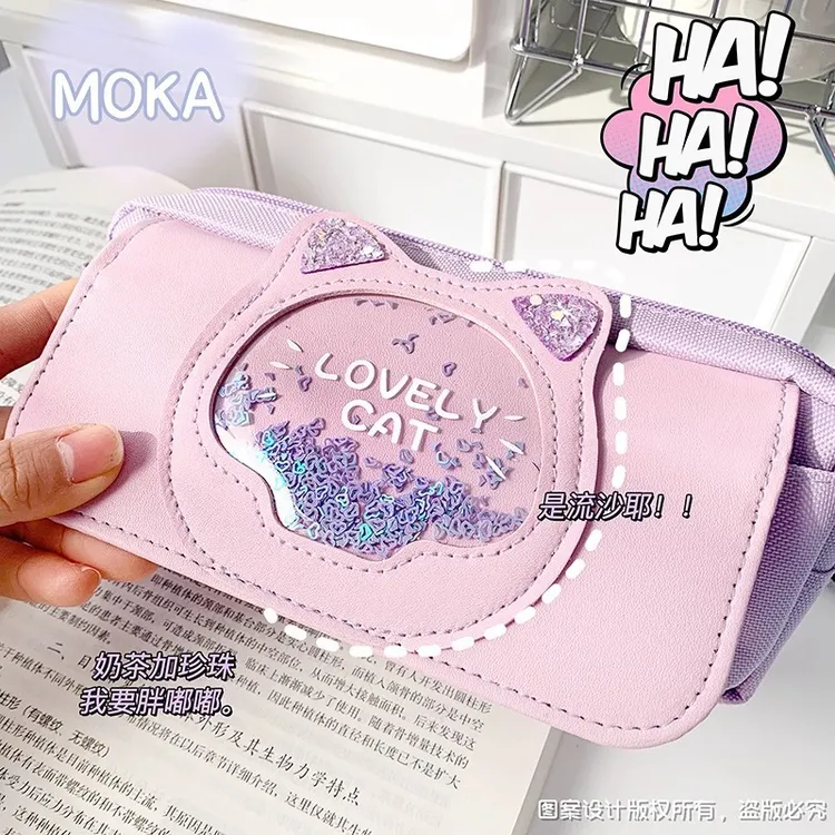 ins高颜值笔袋大容量耐脏可爱卡通铅笔文具盒小学生高级感文具袋