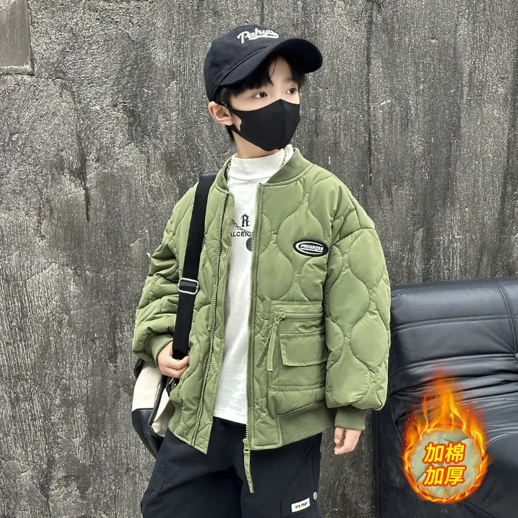 男童棉服冬装2025新款儿童秋冬轻薄棉衣加厚棒球服外套中大童装潮