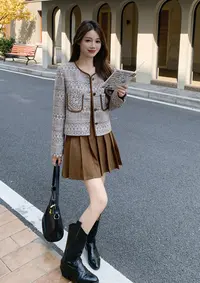 【钰姐精选】宾25032-小香风宽松千金风气质时尚套装秋季法式复古