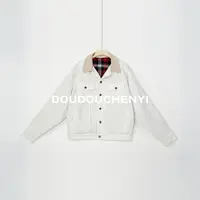 【DOUDOUCHENYI】“意式风范”100棉撞色翻领时尚牛仔外套-63199