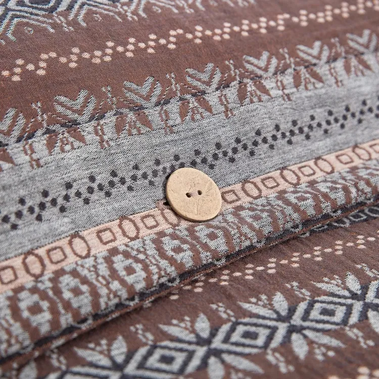 （被套）2+2.3米中古风纯棉双层有氧纱被套椰壳扣 （赫本）