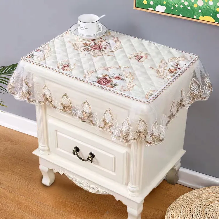 欧式蕾丝床头柜盖布防尘巾简约小桌布家用卧室装饰 单个装