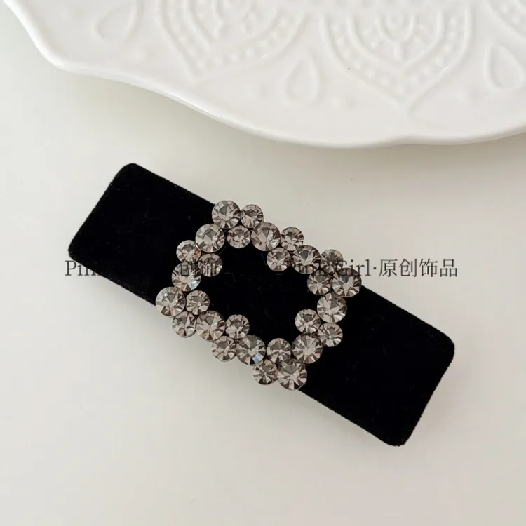 Pink Girl  T359气质优雅小香风弹簧夹8cm简约百搭发夹发饰