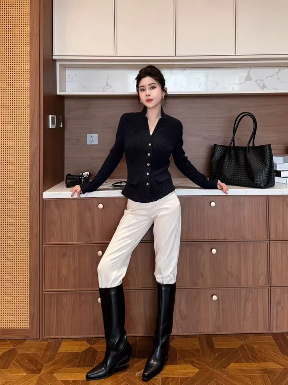 【AS行舟】25新气质高级麻花弹力加厚百搭羊毛开衫AS25DZZ04777