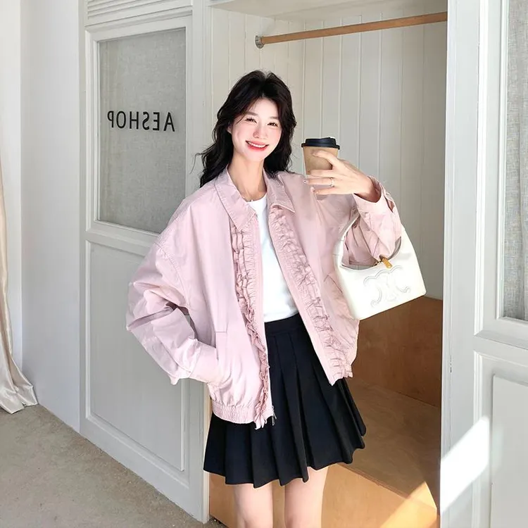小香风开春外套粉色短款女超火爆款今年流行女装2025新款夹克上衣