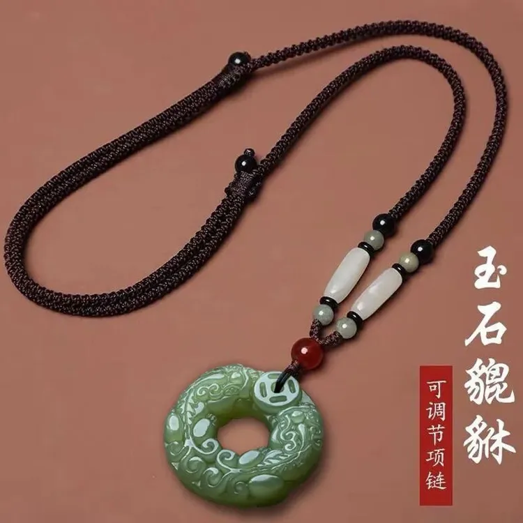 非金属仿水晶吊坠 双面貔貅古风挂绳吊坠挂饰挂件项链商品图