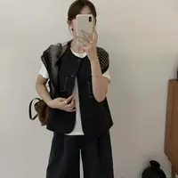 6916 气质老钱风！戴披肩撞线西装马甲