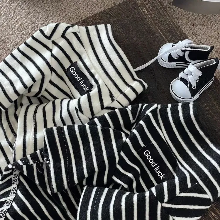 泰迪雪纳瑞条纹保暖衣秋冬宠物狗狗德绒打底衫马尔济斯比熊约克夏