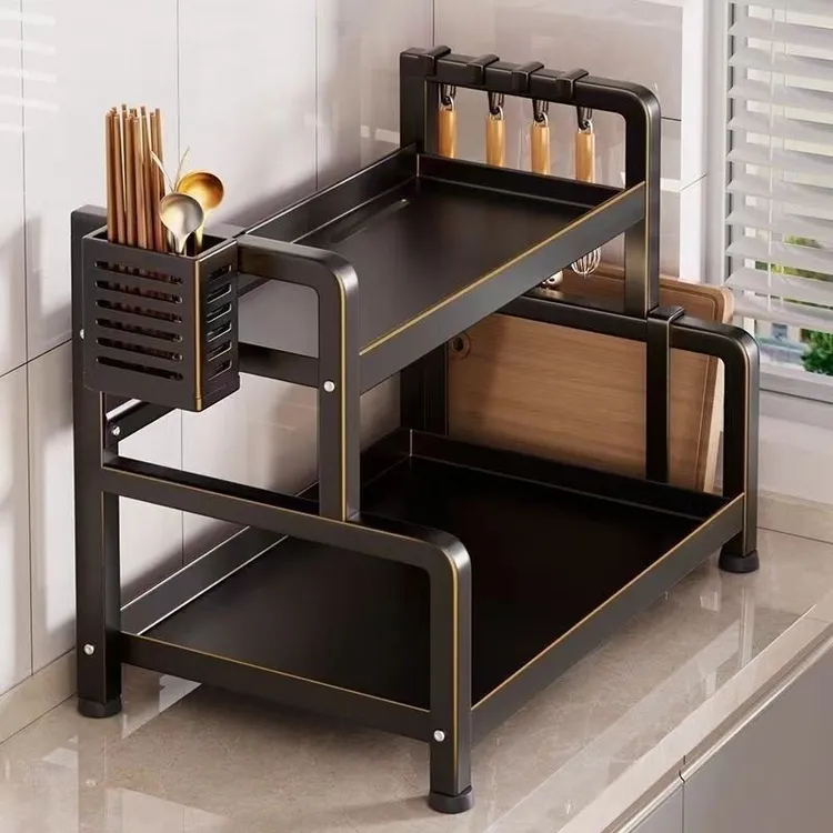 加厚调料架厨房调味品置物架台面佐料刀具筷子多功能收纳架调料架