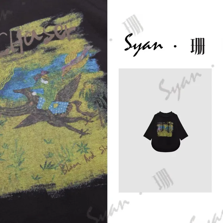 Syan【画境】秋季新款时尚百搭小众轻奢潮流设计感带帽卫衣