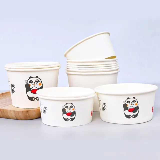 环保加厚一次性纸碗商用结婚家用小吃臭豆腐外卖打包餐盒圆形饭盒