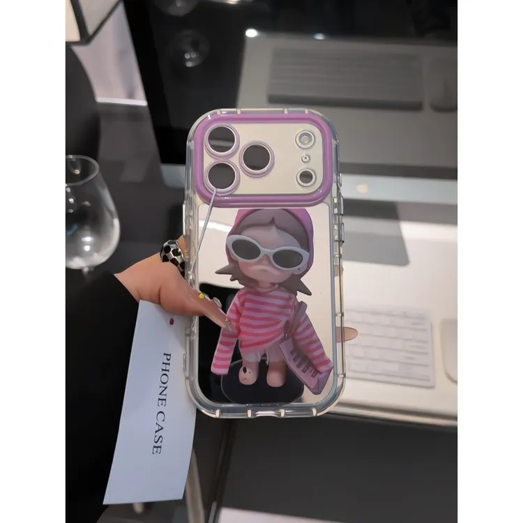 适用墨镜嘎子姐苹果17promax镜面手机壳oppo华为p80奶油oppo小米