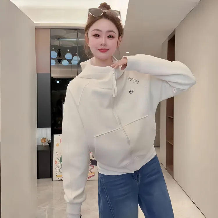 SM潮流韩版ins连帽长袖开衫女秋季新款时尚洋气百搭休闲卫衣外套