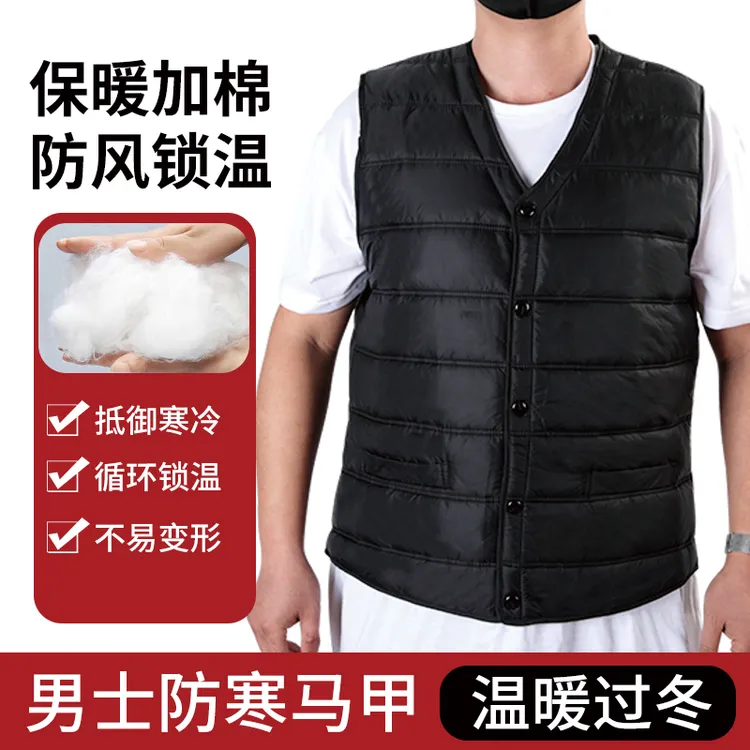 中老年羽绒棉马甲男短款轻薄加厚保暖内胆大码爸爸装背心羽绒棉