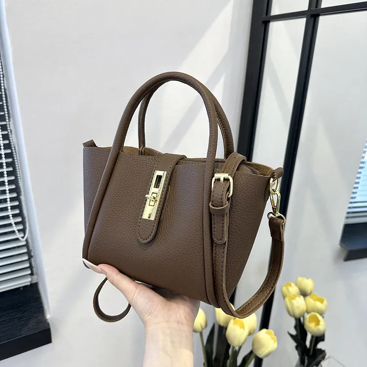 小众托特包防刮简约肩包红色妈妈包包斜挎包