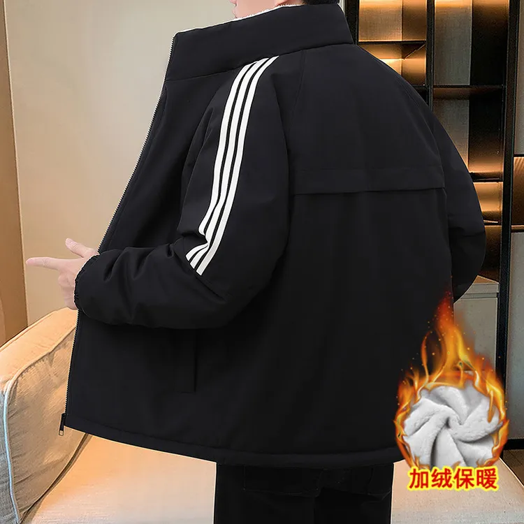  冬季男士立领棉衣休闲百搭棉袄防水保暖加绒加厚棉服宽松外套